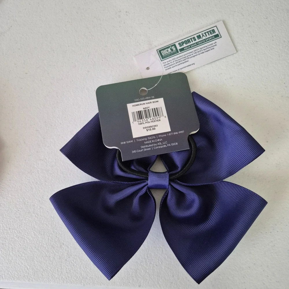 DSG Softball Hair Bow Blue Homerun Womens Girl Polyester New Dick's Sports Youth